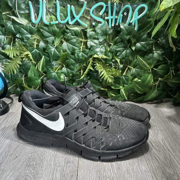 Nike Free Trainer 5.0 579811-010 Black White Mens Size 14 Running Shoes - Picture 1 of 10